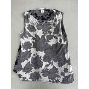 Cabi 3057 Floral Tango Top Draped Neck Quiet Luxury Corporate Goth J